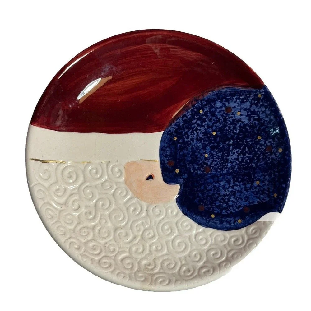 Santa Candy Dish By Giftcraft Christmas Holidays Serving Decor Crescent Moon